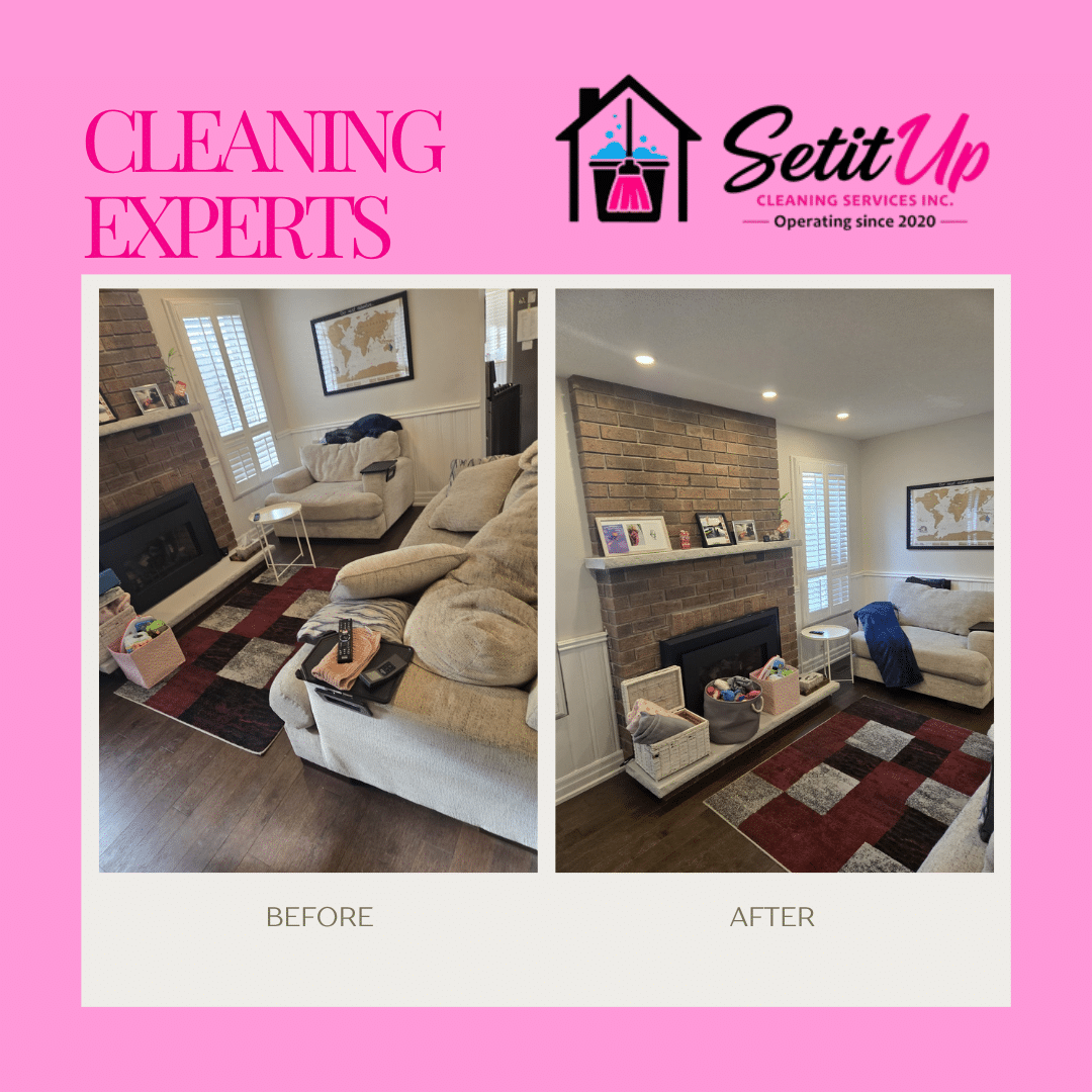 Before and After House Cleaning Transformation in Oshawa by Set It Up Cleaning Services