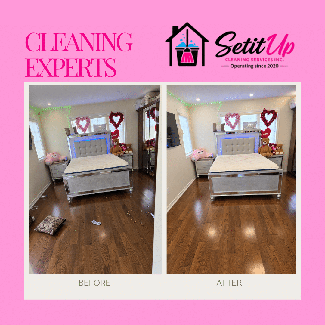 Before and After House Cleaning Transformation in Whitby by Set It Up Cleaning Services